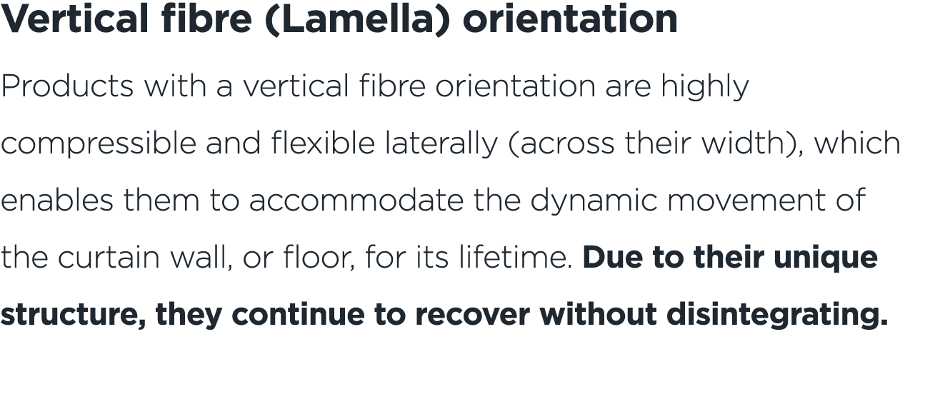 Vertical fibre (Lamella) orientation Products with a vertical fibre orientation are highly compressible and flexible ...